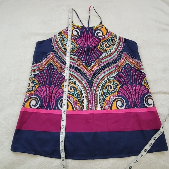 NWT Renee C Jayani Racerback Halter Top Multicolor Stitch Fix Size S Colorful - Picture 8 of 12